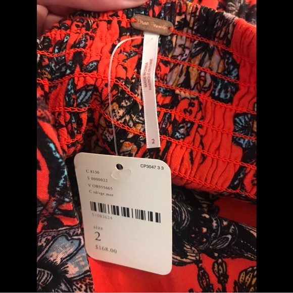 New FREE PEOPLE Mila Strapless Maxi Dress Floral Zebra Red Motif Flowy Boho NWT - Picture 10 of 16